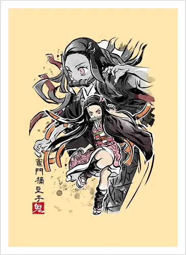 Demon Nezuko sumi-e