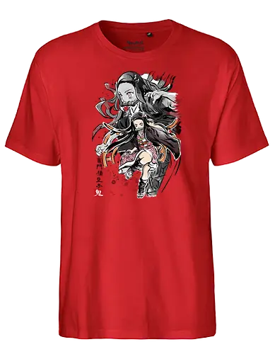 Demon Nezuko sumi-e - demon, slayer, Nezuko, anime, manga - Fairtrade T-Shirt