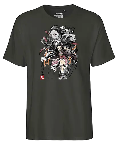 Demon Nezuko sumi-e - demon, slayer, Nezuko, anime, manga - Fairtrade T-Shirt