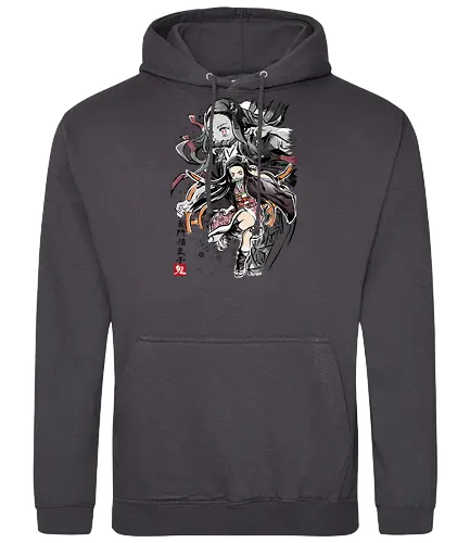 Demon Nezuko sumi-e - demon, slayer, Nezuko, anime, manga - Standard Hoodie