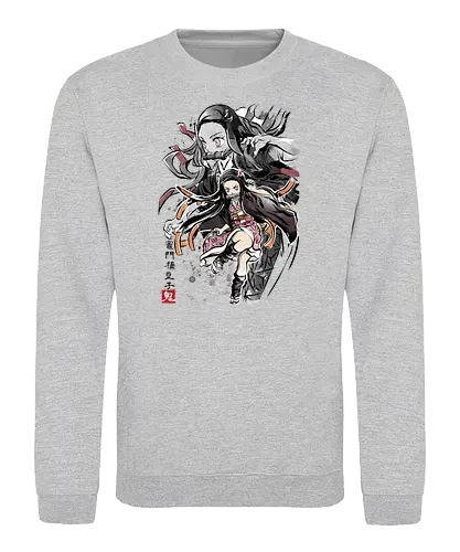 Demon Nezuko sumi-e - demon, slayer, Nezuko, anime, manga - Sweatshirt