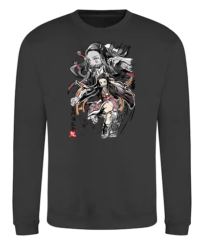 Demon Nezuko sumi-e - demon, slayer, Nezuko, anime, manga - Sweatshirt