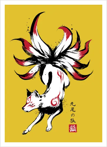 Kyubi no kitsune sumi-e