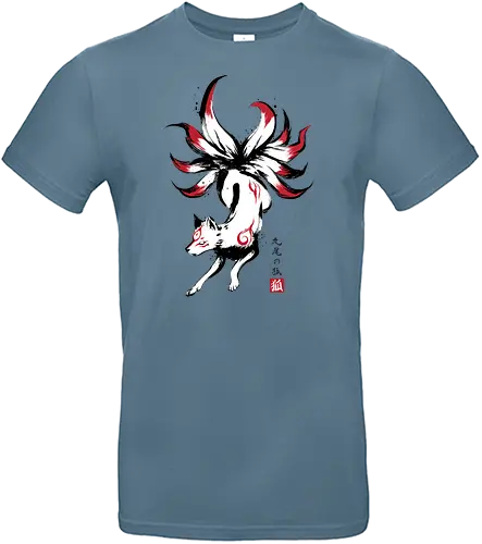 Kyubi no kitsune sumi-e - okami, kyubi, kitsune, fox, fuchs, japan - Standard T-Shirt