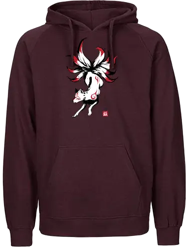Kyubi no kitsune sumi-e - okami, kyubi, kitsune, fox, fuchs, japan - Fairtrade Hoodie