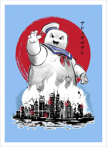 Marshmallow man sumi-e