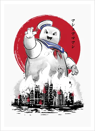Marshmallow man sumi-e