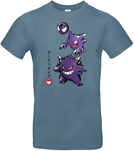 Ghost type sumi-e - pocket, monster, ghost, geist, sumi-e, japan - Standard T-Shirt