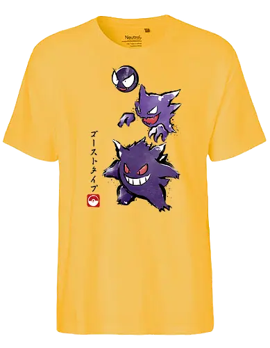 Ghost type sumi-e - pocket, monster, ghost, geist, sumi-e, japan - Fairtrade T-Shirt