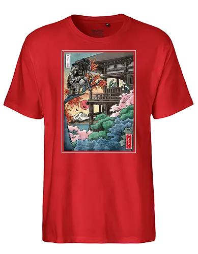 Trophy hunter in Japan - japan, predator, horror, alien, Japanese - Fairtrade T-Shirt