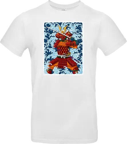 Samurai battling under the Tsunami