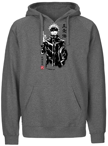 Satoru Gojo sumi-e - jujutsu, kaisen, gojo, anime, manga - Fairtrade Hoodie