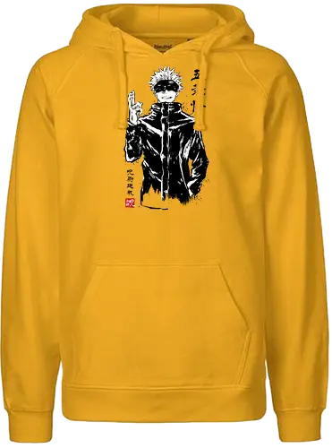 Satoru Gojo sumi-e - jujutsu, kaisen, gojo, anime, manga - Fairtrade Hoodie