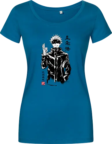 Satoru Gojo sumi-e - jujutsu, kaisen, gojo, anime, manga - Women T-Shirt