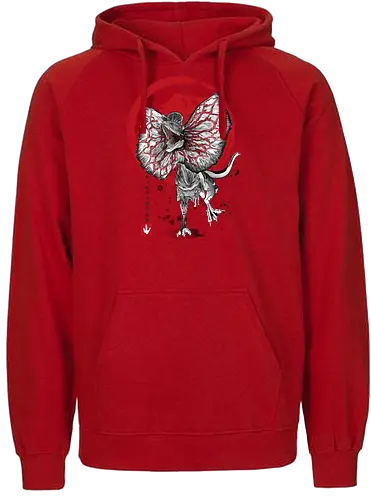 Dilophosaurus sumi e - jurassic, dinosaur - Fairtrade Hoodie