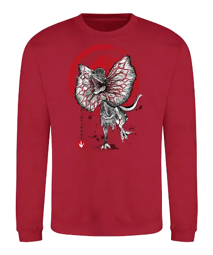 Dilophosaurus sumi e - jurassic, dinosaur - Sweatshirt