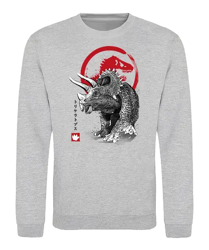 Triceratops sumi e - jurassic, dinosaur - Sweatshirt