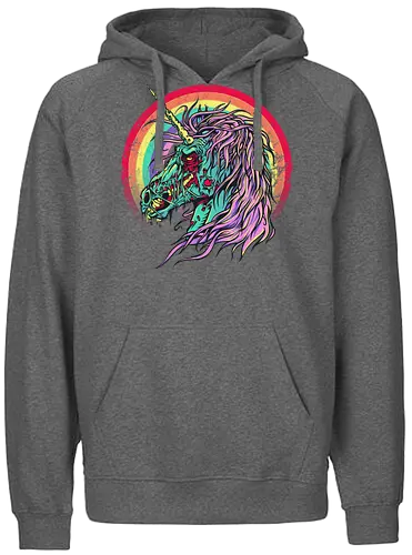 Unicorn Zombie - unicorn, zombie, einhorn, untot, rainbow, regenbogen - Fairtrade Hoodie