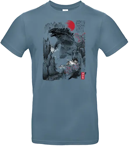 Kaiju in Japan - sumi-e, japan, monster, kaiju - Standard T-Shirt