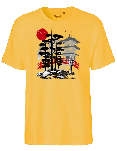 Temple with garden Zen - japan - Fairtrade T-Shirt