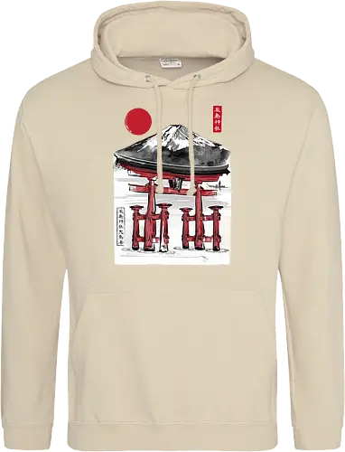 Torii of Itsukushima Shrine sumi e
