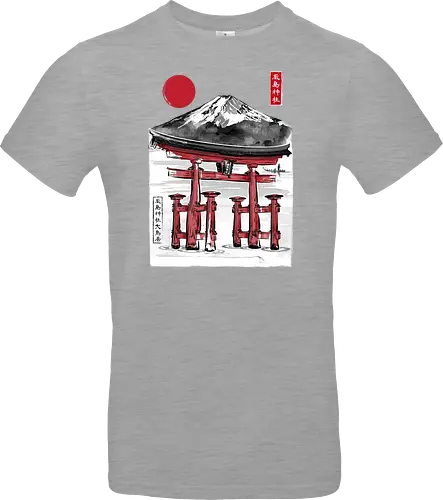 Torii of Itsukushima Shrine sumi e