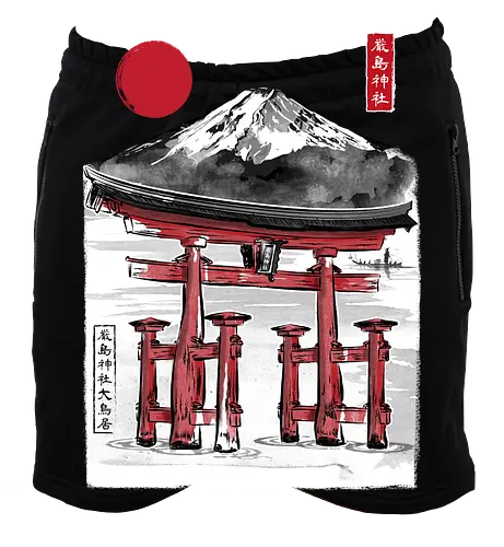 Torii of Itsukushima Shrine sumi e