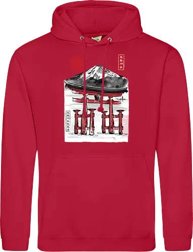 Torii of Itsukushima Shrine sumi e