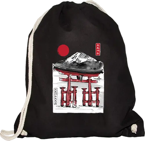 Torii of Itsukushima Shrine sumi e