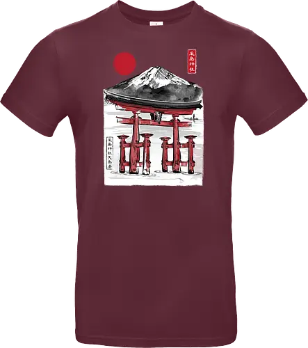 Torii of Itsukushima Shrine sumi e