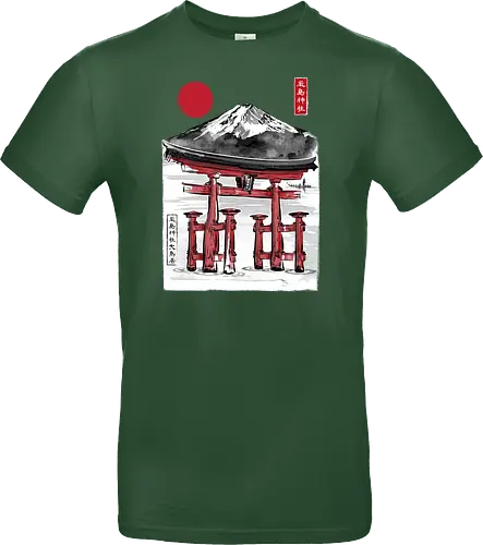 Torii of Itsukushima Shrine sumi e