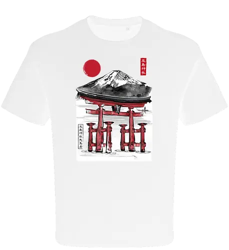 Torii of Itsukushima Shrine sumi e