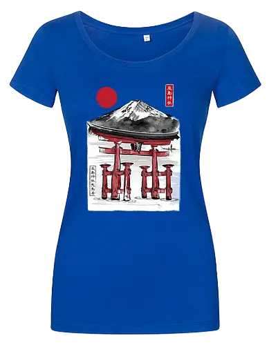 Torii of Itsukushima Shrine sumi e