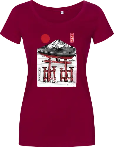 Torii of Itsukushima Shrine sumi e