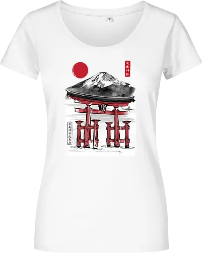 Torii of Itsukushima Shrine sumi e