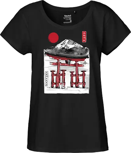Torii of Itsukushima Shrine sumi e