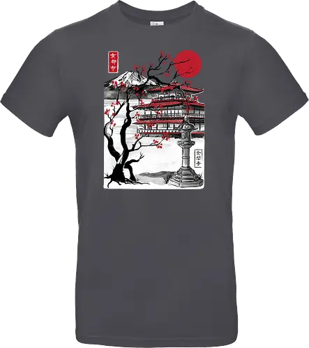 Temple of the Golden Pavilion sumi e - japan, sumi-e, shrine, temple, art - Standard T-Shirt