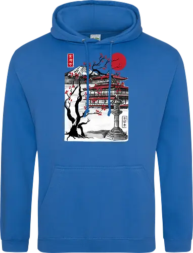 Temple of the Golden Pavilion sumi e - japan, sumi-e, shrine, temple, art - Standard Hoodie