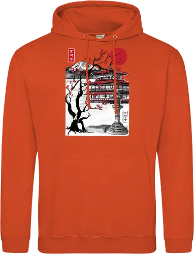 Temple of the Golden Pavilion sumi e - japan, sumi-e, shrine, temple, art - Standard Hoodie