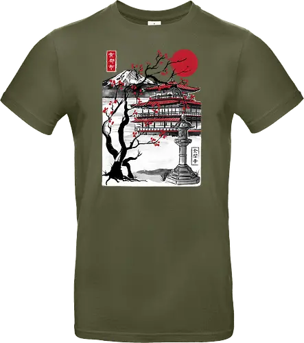 Temple of the Golden Pavilion sumi e - japan, sumi-e, shrine, temple, art - Standard T-Shirt