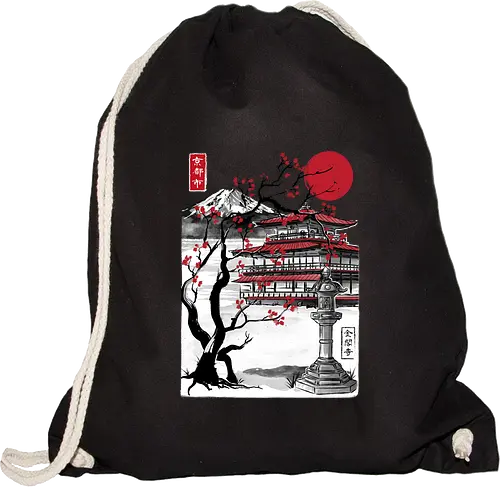 Temple of the Golden Pavilion sumi e - japan, sumi-e, shrine, temple, art - Gymsack