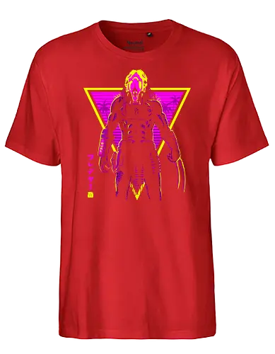 Retro predator - neon, predator, prey, horror - Fairtrade T-Shirt