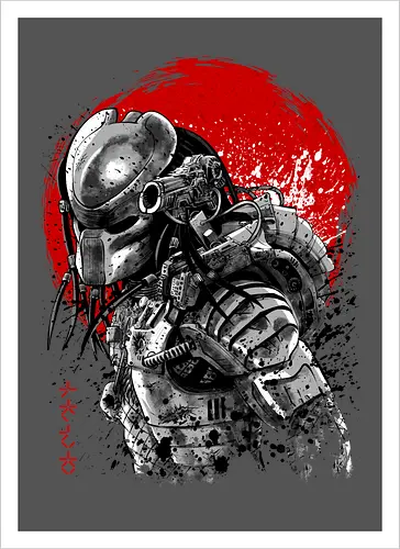 Watercolor Sun ukiyo-e predator