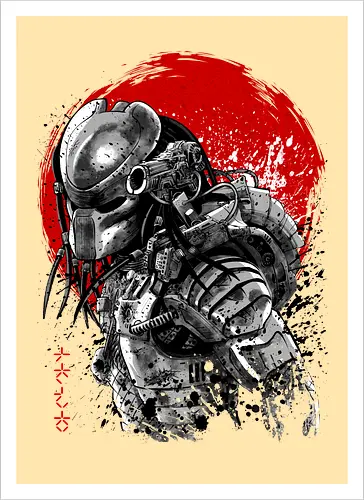Watercolor Sun ukiyo-e predator