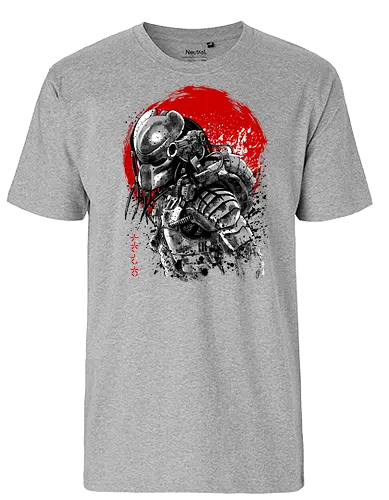 Watercolor Sun ukiyo-e predator - alien, predator, movie, retro - Fairtrade T-Shirt