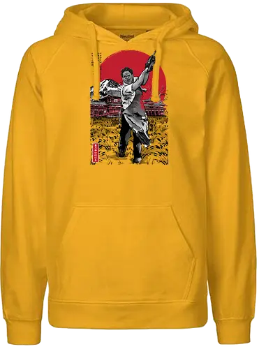 Leatherface in Japan sumi-e - chainsaw, massacre, horror, slasher - Fairtrade Hoodie