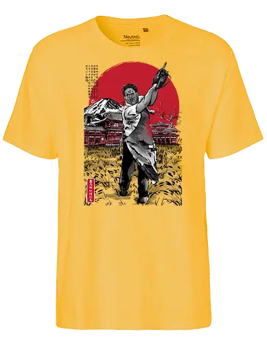 Leatherface in Japan sumi-e - chainsaw, massacre, horror, slasher - Fairtrade T-Shirt