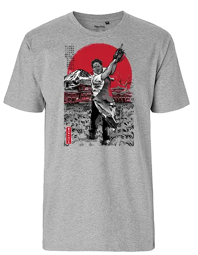 Leatherface in Japan sumi-e - chainsaw, massacre, horror, slasher - Fairtrade T-Shirt