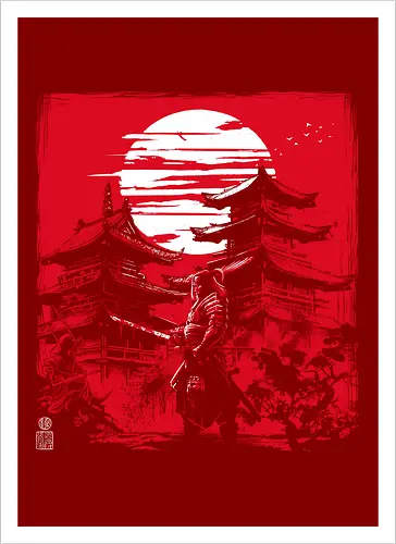 Samurai warrior in feudal Japan