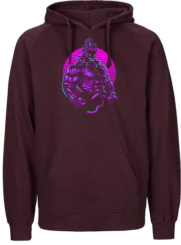 Retro Evil fighter - street, fight, gaming, neon, retro - Fairtrade Hoodie